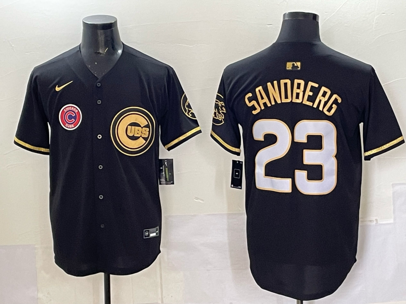 Men Chicago Cubs #23 Sandberg black Nike MLB 2025 Jersey 015